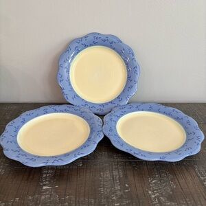 Pfaltzgraff Blue and Cream Scalloped Dinnerware Set of 3 Summer Breeze